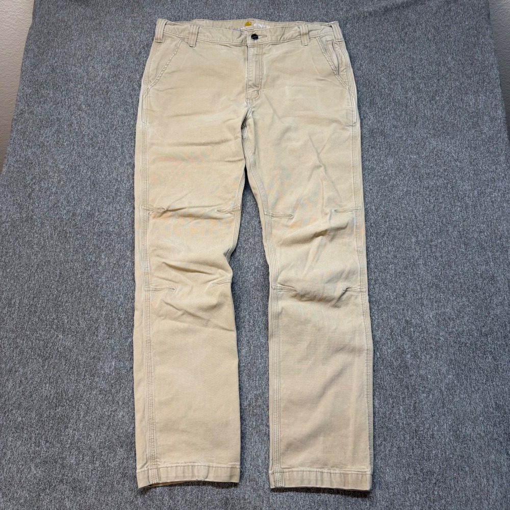 Carhartt Mens Straight Fit Canvas Work Pants Tan Khaki 36x30 1097